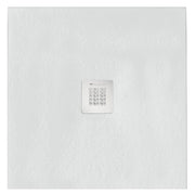 Piatto doccia quadrato 120x120 cm effetto pietra marmoresina STONE bianco FRANCIA