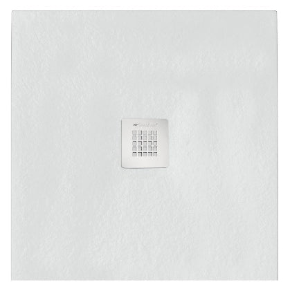 Piatto doccia quadrato 120x120 cm effetto pietra marmoresina STONE bianco FRANCIA