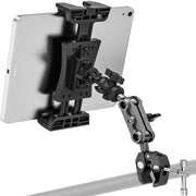 Sostegno per Tablet 360° Rotativo - Sostegno per Dispositivi Portatile con Cintura - Supporto per Microfono - Adatto per Tablet da 4,7 a 12,9'' - Facile da Montare - Braccia in Alluminio - Sostegno per Tablet