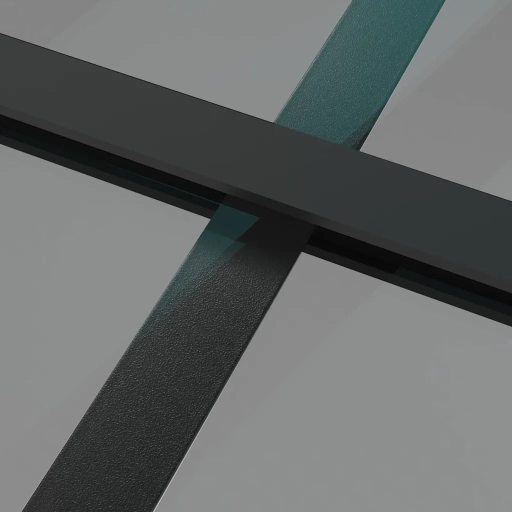 Porta Interna 76x201,5 cm Nera in Vetro ESG e Alluminio cod mxl 65742