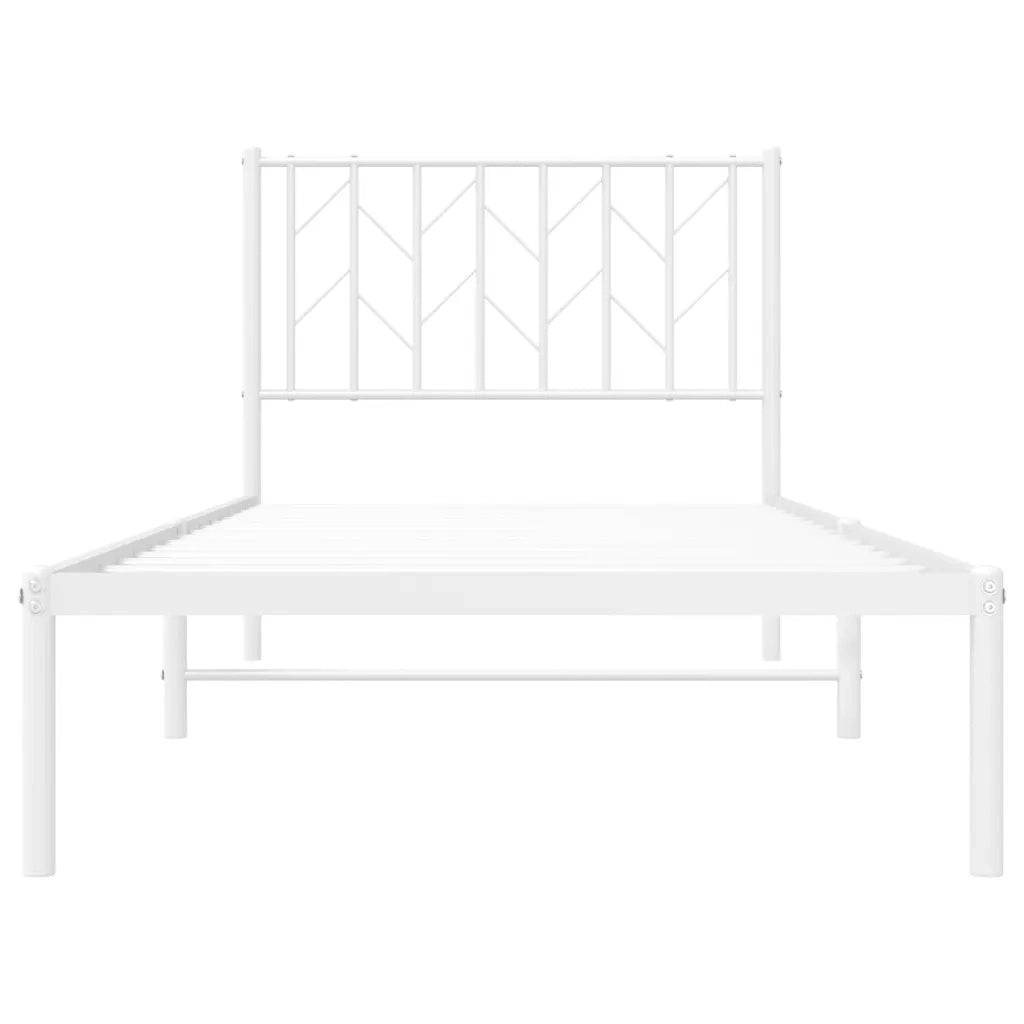 Giroletto con Testiera Metallo Bianco 90x200 cm 374479