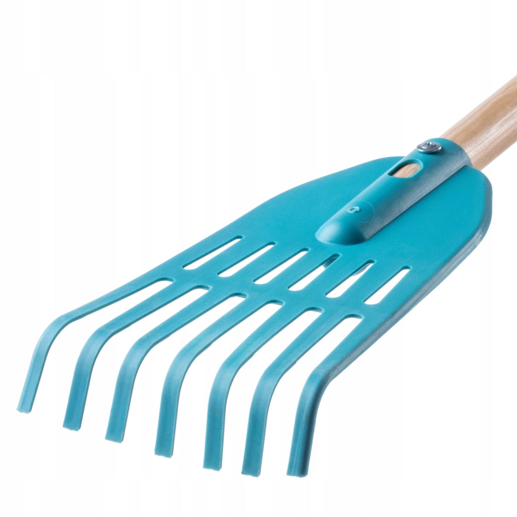 Rastrello per foglie KADAX per giardino, erba, manico in legno, 150 cm, rastrello da donna a 7 punte