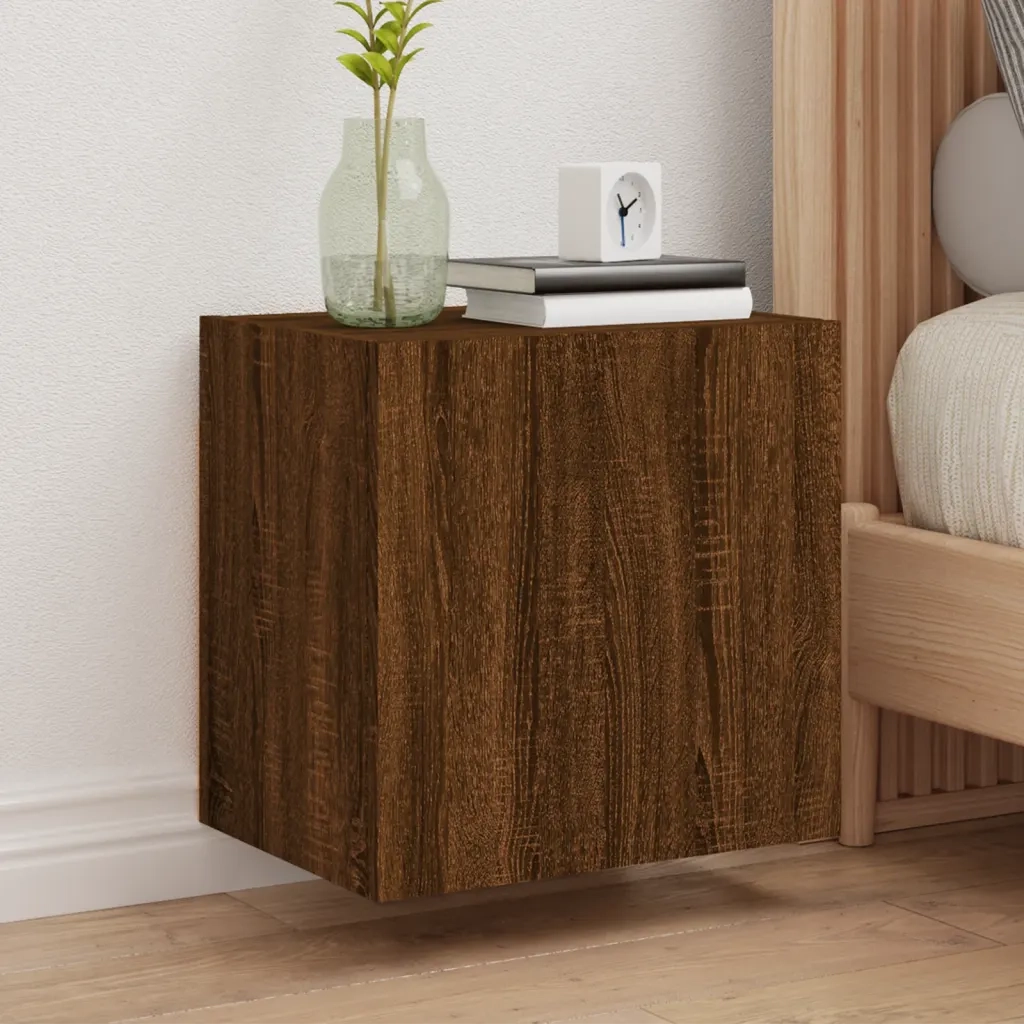 Mobili TV Muro 2pz Rovere Marrone 40,5x30x40 Legno Multistrato 836909