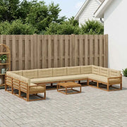 Set di divani da esterno con cuscino 11 pcs Naturale e Beige 3382951