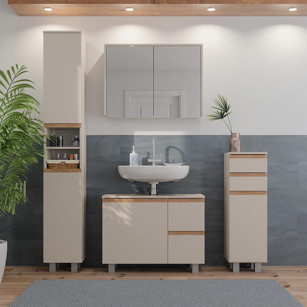 Vicco Set di mobili da bagno Cashmere/Artigianale 4 parti