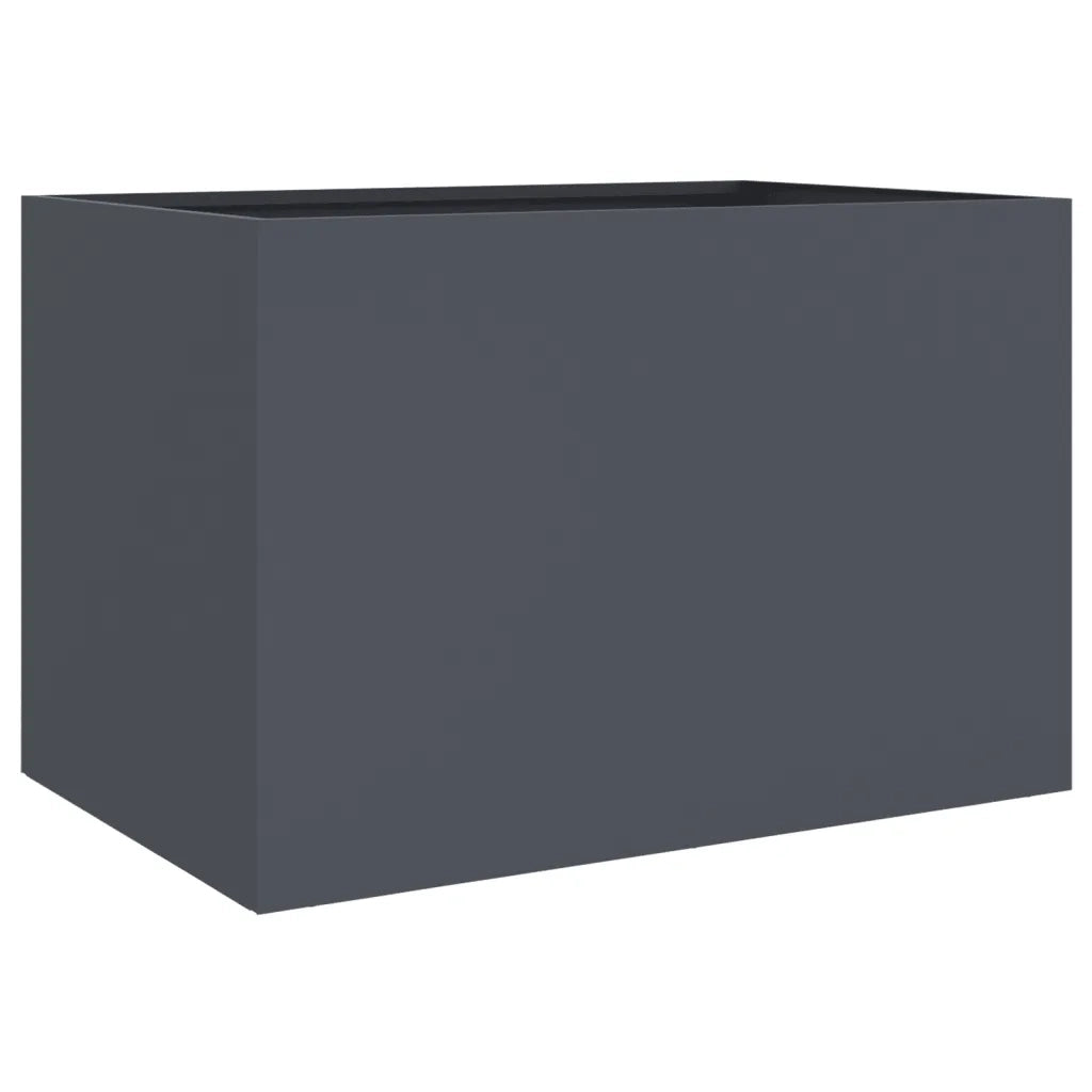 Fioriera-Vaso-Contenitore per Piante Antracite 62x47x46 cm in Acciaio