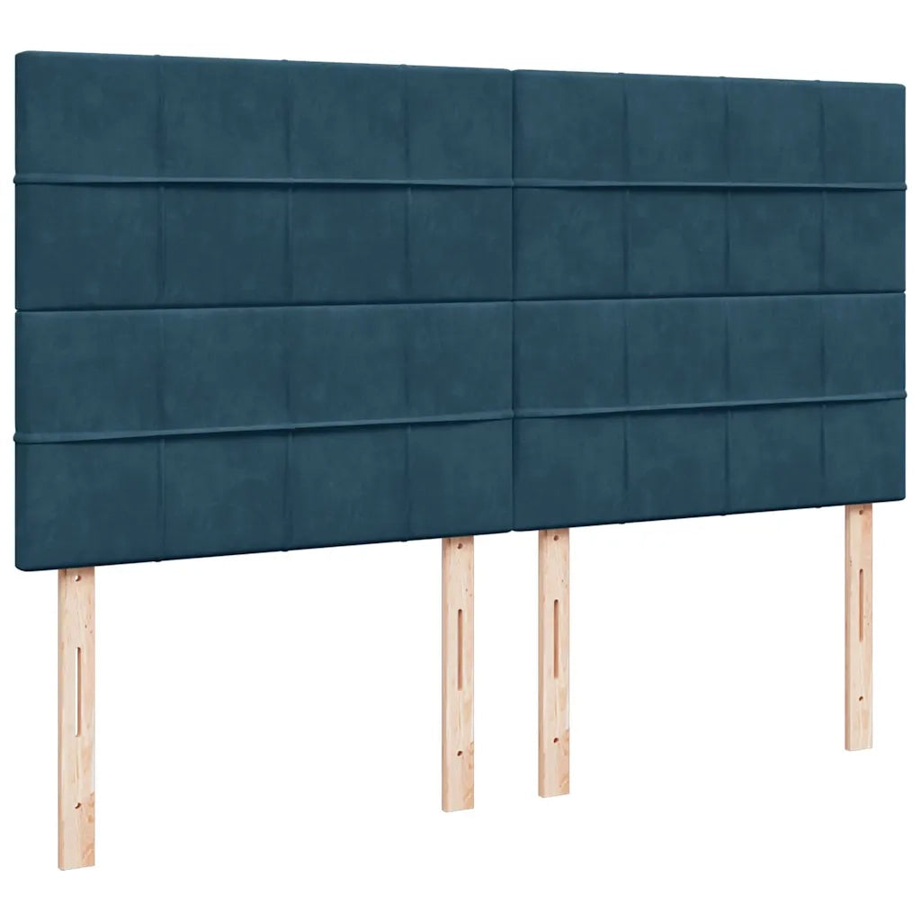 Giroletto a Molle con Materasso Blu 180x200 cm in Velluto