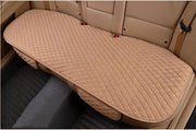 Cuscino per auto in lino universale - cuscino respirante per coperture sedili anteriore e posteriore - nero (1 copertura posteriore beige)