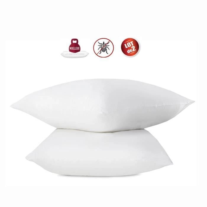 Set di 2 cuscini antiacaro - 60 x 60 cm - 100% cotone trattato biologico - ABEIL