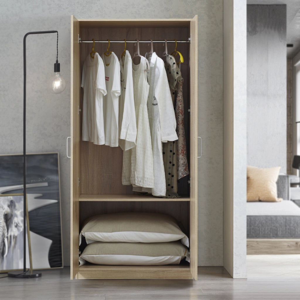Armadio Guardaroba Bodolz 176 x 80 x 52 cm Effetto Rovere Sonoma [en.casa]