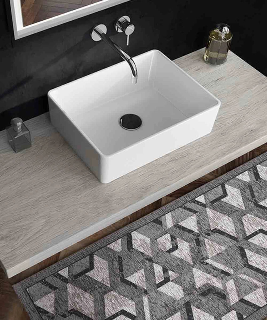 Tappeto HYPNOTIC grigio nero cm.55x280 moderno geometrico multiuso lavabile antiscivolo