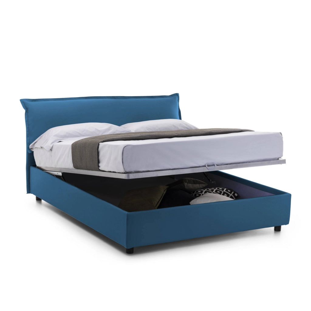 Letto Matrimoniale Andyymion, Letto Matrimoniale Sfoderabile Made in Italy, blu