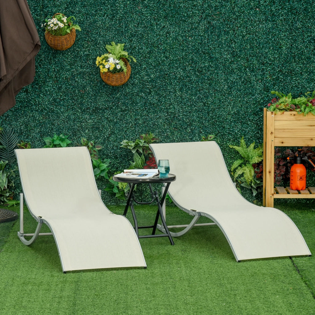 Lettino Pieghevole da Giardino ¨C zephmum ¨C Alluminio e Textilene 61x165x63 cm
