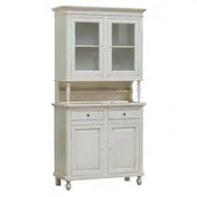 Credenza cristalliera napoletana in legno 2 ante Shabby chic bianco anticato