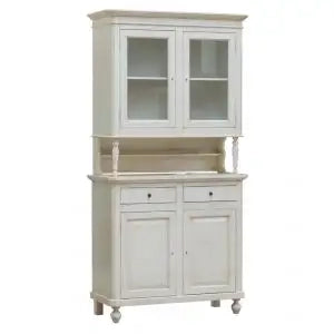 Credenza cristalliera napoletana in legno 2 ante Shabby chic bianco anticato