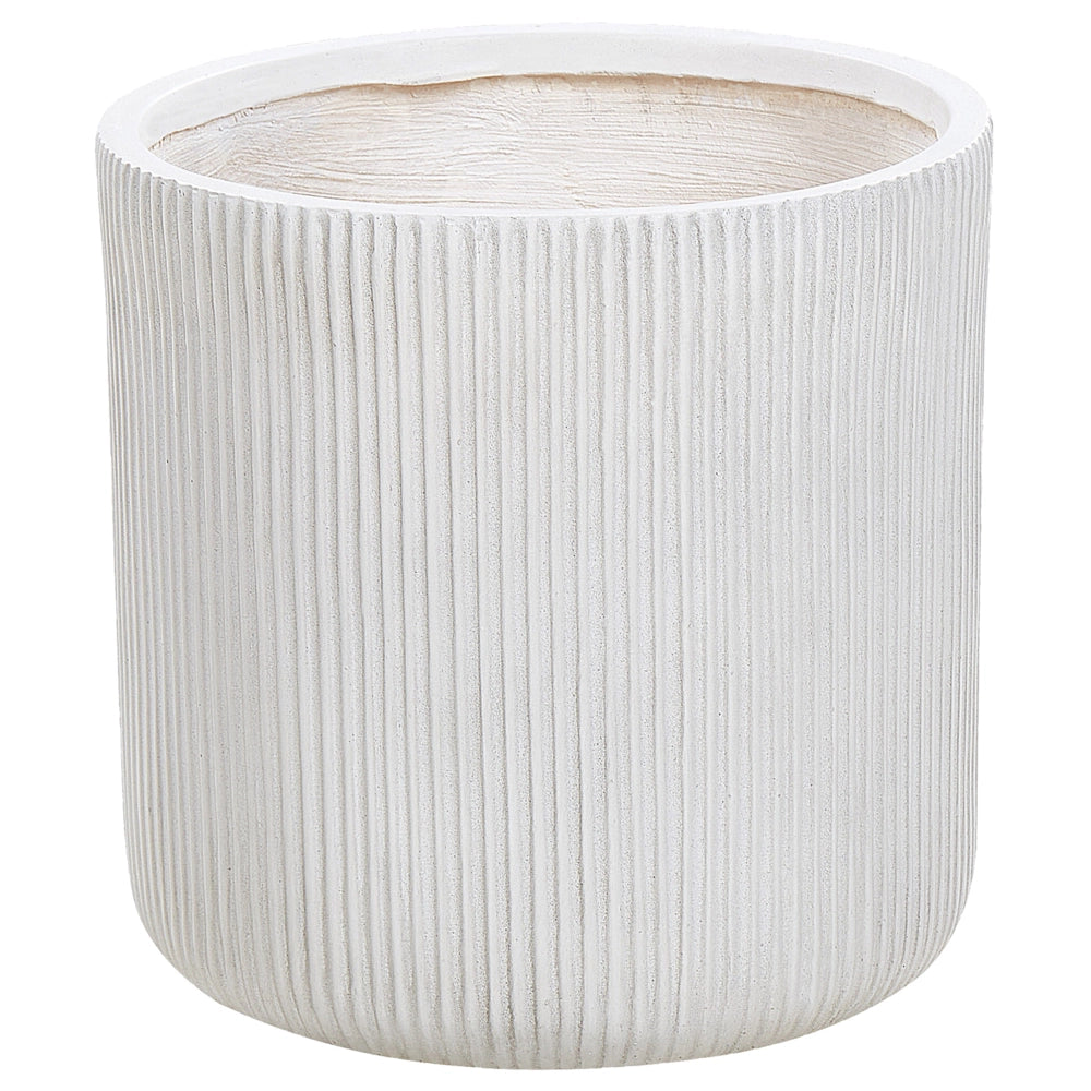 Vaso da fiori per in fibra di argilla Bianco 37 x 37 x 37 cm giardino esterno terrazzo