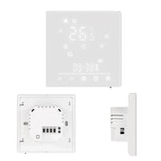 Termostato Matter WIFI 2.4G TUYA, Smart Life, Apple Google Home, Alexa, SmartThings Quadrata Compatibile Con Scatola 502 Riscaldamento Caldaia a Gas Bianco 5A 95-240V IP20