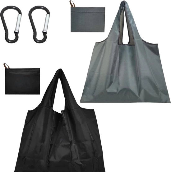 Borse da spesa pieghevoli con chiusura a gomiti - riutilizzabili e impermeabili - lavabili - adatte per shopping e viaggi - disponibili in 50 colori.