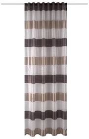 Tendina a strisce semitrasparente - elegante - 1 pezzo - bianco, marrone, beige - 140 x 125 cm
