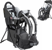 Porta-bambino con tasca di stivaggio - Sedile per bambini trasportabile per viaggi - Porta-bambini per passeggiate - 6-36 mesi - Fino a 18 kg - Ripiegabile (nero)