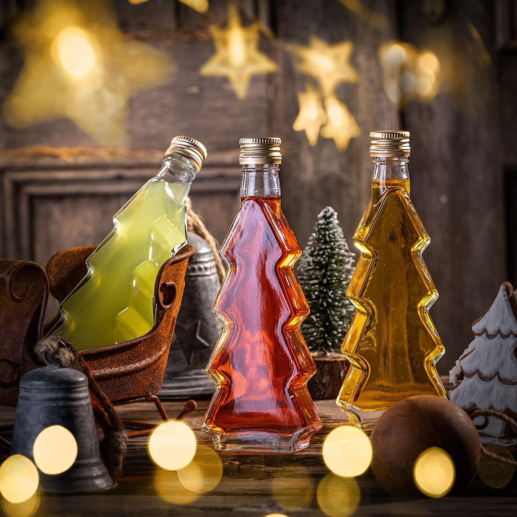 KADAX Butelka choinka 200ml pakiet 10szt z zakętką