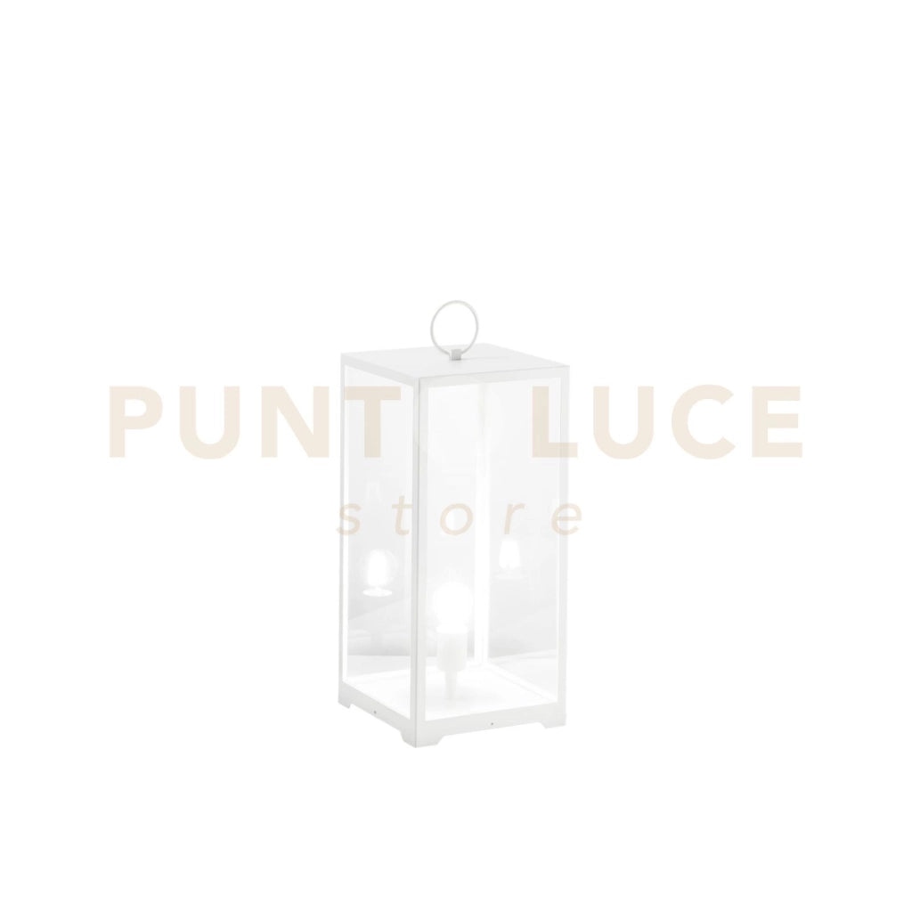 LUME MIRAGE BIANCO 1 LUCE ATTACCO E27 IP44 25X25X53CM CAVO 250CM IN METALLO E VETRO
