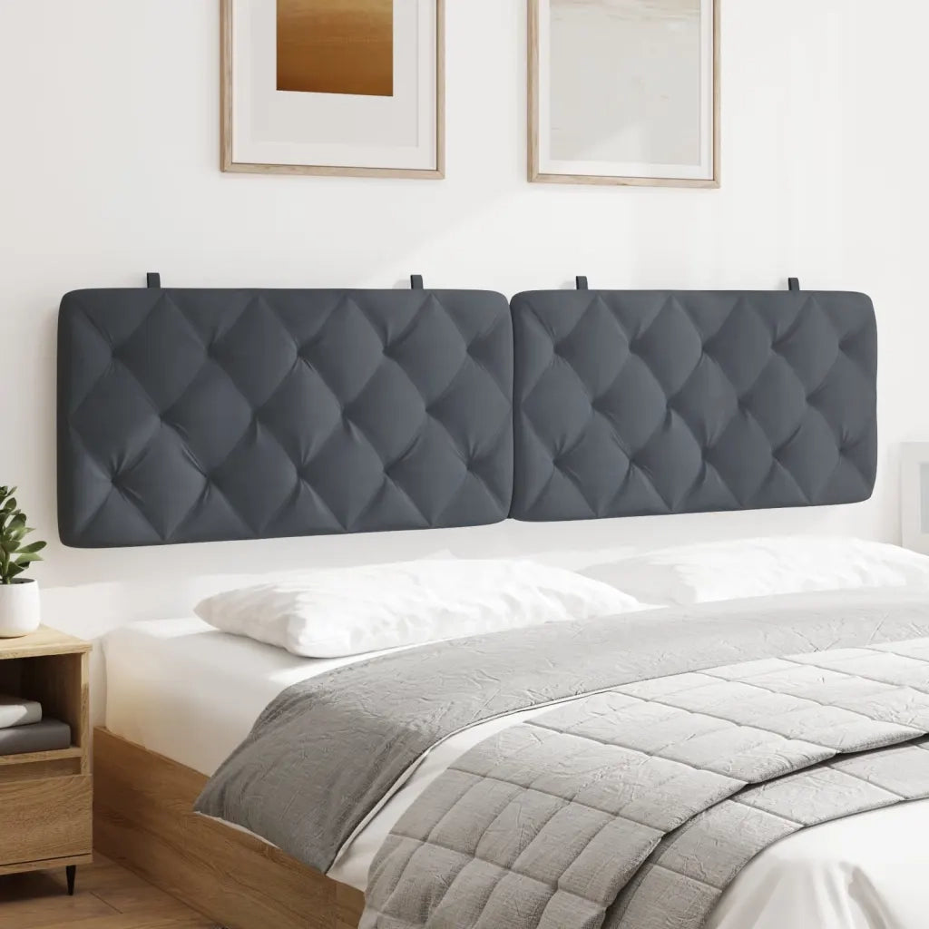 Cuscino Testiera Grigio Scuro 200 cm in Velluto 374748