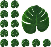 Decorazione per Interni - Sostegno per Foglie - Foglie Monstera - Foglie Finte - Foglie Tropicali - Decorazione per Casa/Party - 12 Pezzi - Materiale Plastico - Foglie per Tavolo