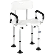 Sedia da Doccia Imbottita a U per Anziani e Disabili ¨C Xylo ¨C Bianco 54x52x70-82cm