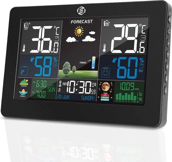 Stazione meteorologica digitale per interni ed esterni - Idrometro - Termometro - Digitale per interni ed esterni - Misuratore di umidità - Versione avanzata