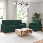 Set di divani 2 pcs Verde Scuro Velluto