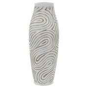Vaso Decorativo VKH1024, Bianco, Poliresina, 18,5x18,5x50 cm