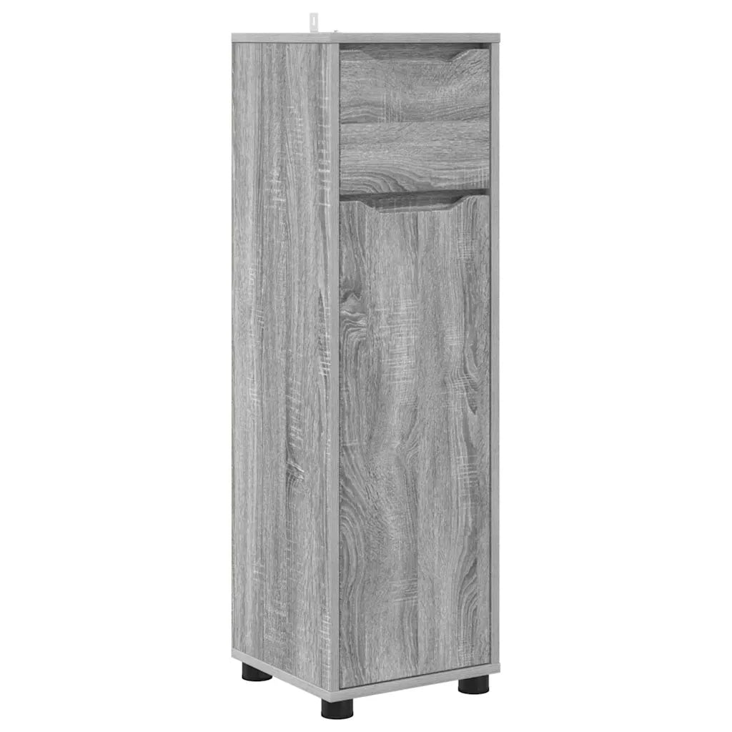 Set di mobili per il bagno con cassetto 4 pcs Grigio Sonoma