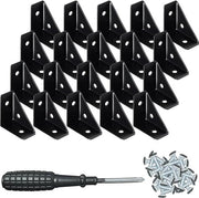 Connettori angolari - set di viti - metallo nero - arredamento - connettori angolari universali - acciaio inossidabile