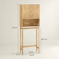 Mobile sopra WC con doppio armadio e ripiani, 66 x 25 x 168 cm, Legno