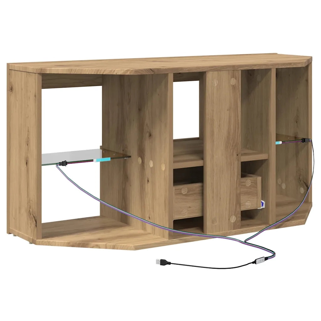 Mobile TV LED Angolare Rovere artigianale 100 x 40 x 50 cm 889804
