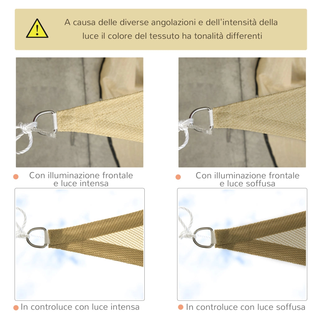 Tenda da sole triangolare ¨C zephmum ¨C 4x4x4 m, giallo, PE e acciaio