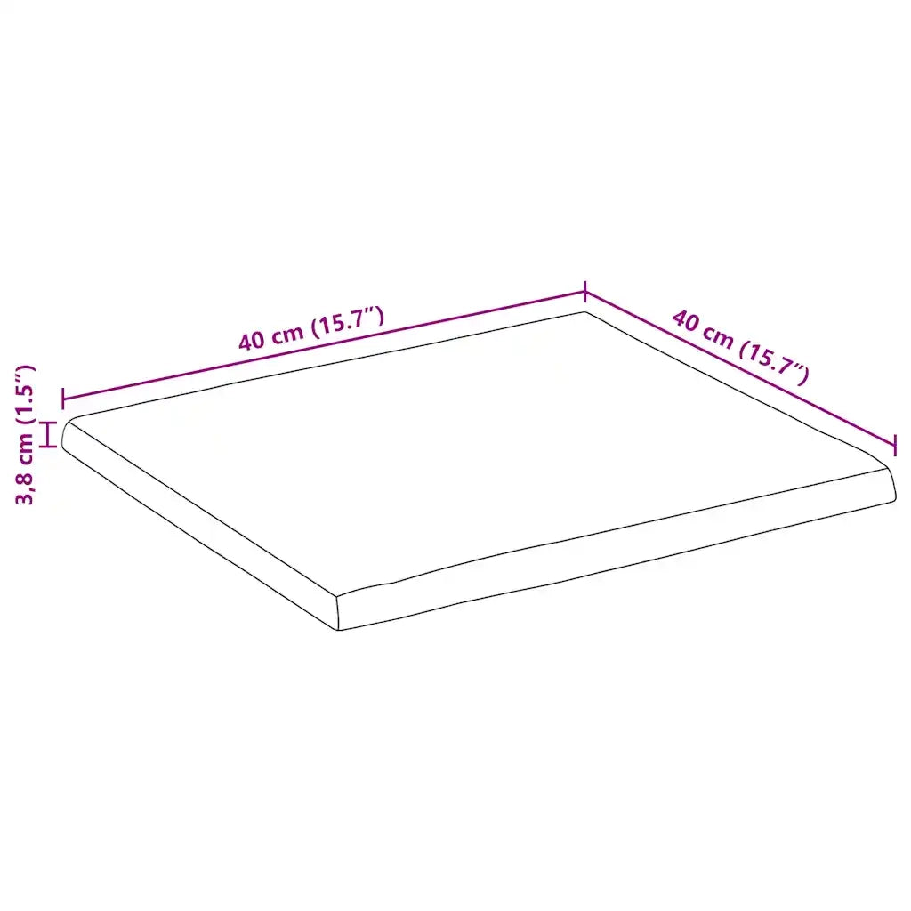 vidaXL Piano per Tavolo 40x40x3,8cm Bordi Vivi in Legno Massello Mango