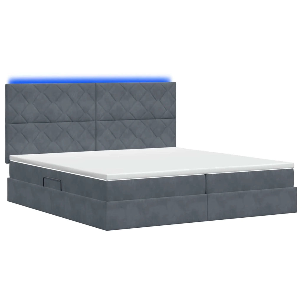 Letto con contenitore LED e materasso Grigio Scuro 200 x 200 cm 3460213