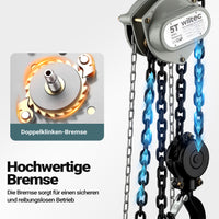 Paranco a catena manuale V21-5, capacità di carico 5 t, altezza di sollevamento 5 m, leggero e compatto, per impieghi gravosi