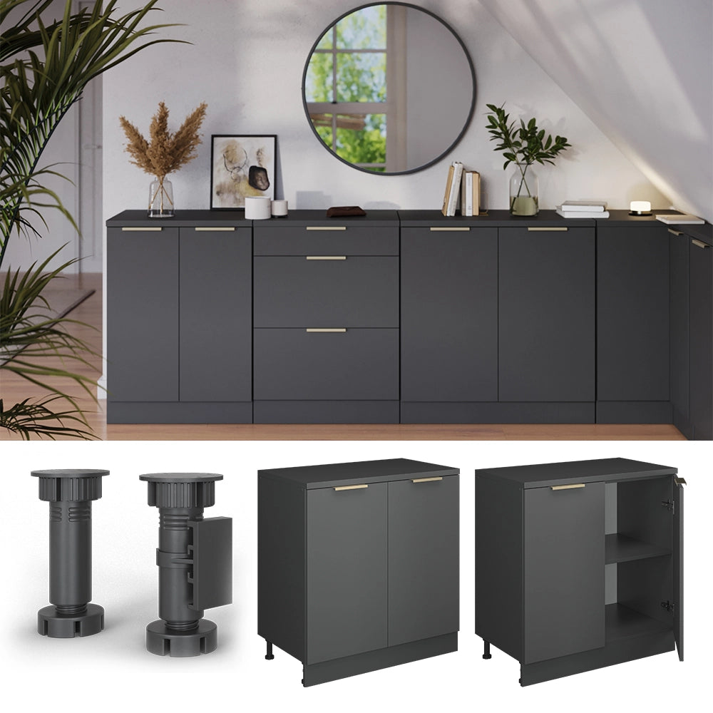 Mobile per mansarda Rion Antracite-oro/Antracite 80 x 83.8 cm senza inclinazione con 2 ante Vicco