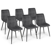 IDMarket - Set di 6 sedie da pranzo in velluto grigio scuro MILA