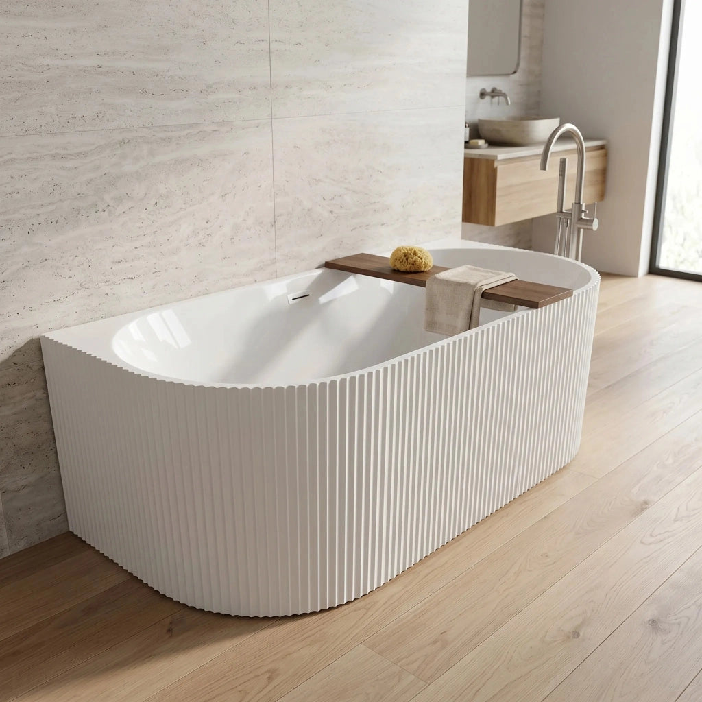 Vasca Bagno A Parete Veneta 170cm Copritappo oro spazzolato