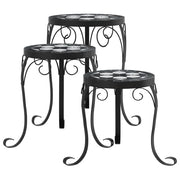 Supporti per piante | Sostegno per piante 3 pz Nero e Bianco in Ceramica