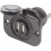DOPPIA PRESA USB 12V. NERA BLACK SOCKET WITH DUAL USB PORT