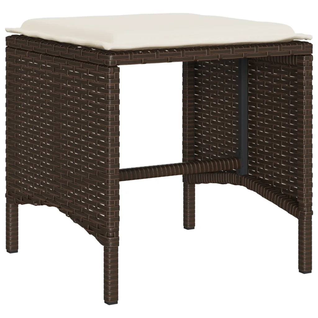 Set Divano da Giardino 4 pz con Cuscini Marrone in Polyrattan 366360