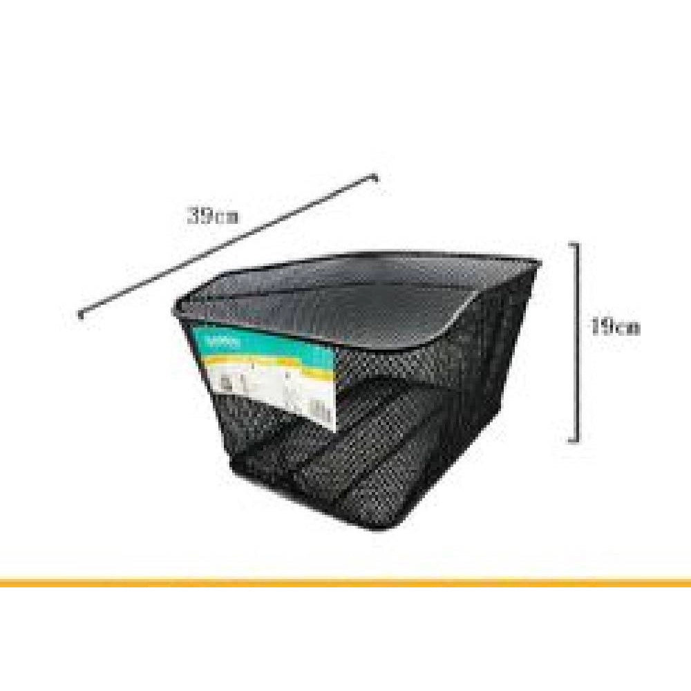 Trade Shop - Cestino Shopping Portapacchi Posteriore Bicicletta Bici Nero Accessorio Zx-9932 -