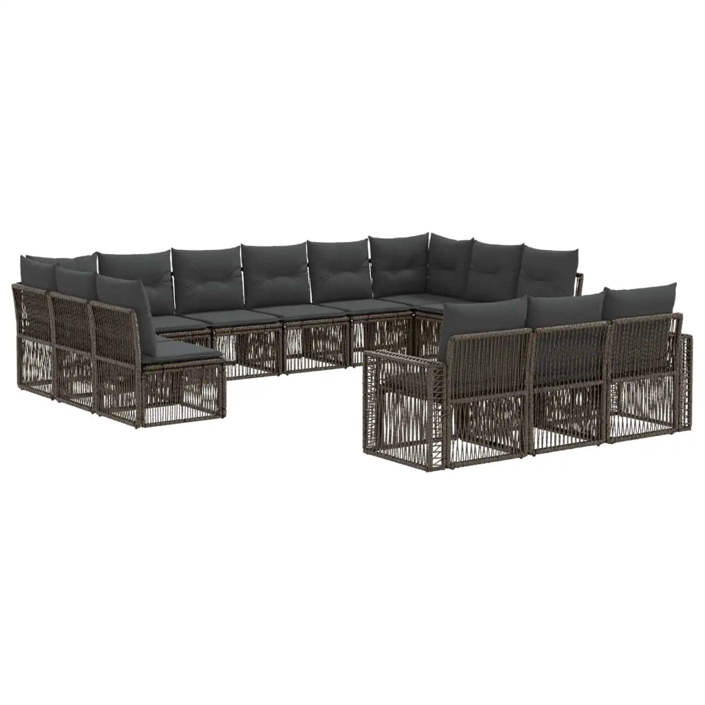 Set Divano da Giardino 13 pcs Grigio e Grigio Scuro polyrattan 3435275