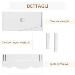 Consolle da Ingresso con 3 Cassetti 100x32x85 cm Bianco