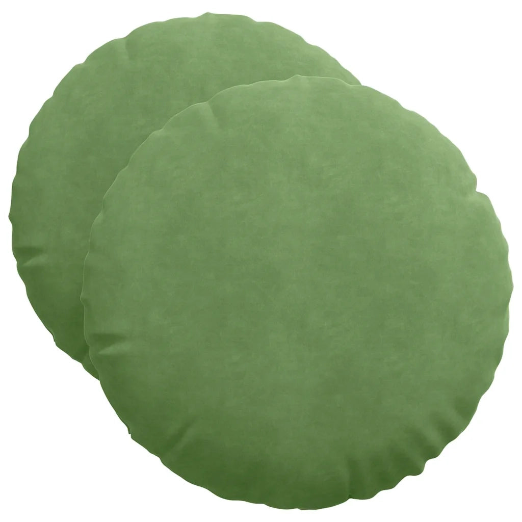 Cuscini per Seduta 2 pcs Verde chiaro Ø50 x 19 cm Velluto